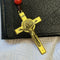 Red Beaded Rosary with Gold Accents
