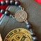 Black Beaded Rosary with Copper Accents