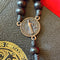 Black Beaded Rosary with Copper Accents