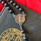 Black Beaded Rosary with Silver Accents