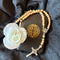 Light Brown Beaded Rosary with Silver Accents