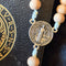 Light Brown Beaded Rosary with Silver Accents