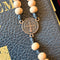 Light Brown Beaded Rosary with Copper Accents