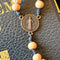 Light Brown Beaded Rosary with Copper Accents