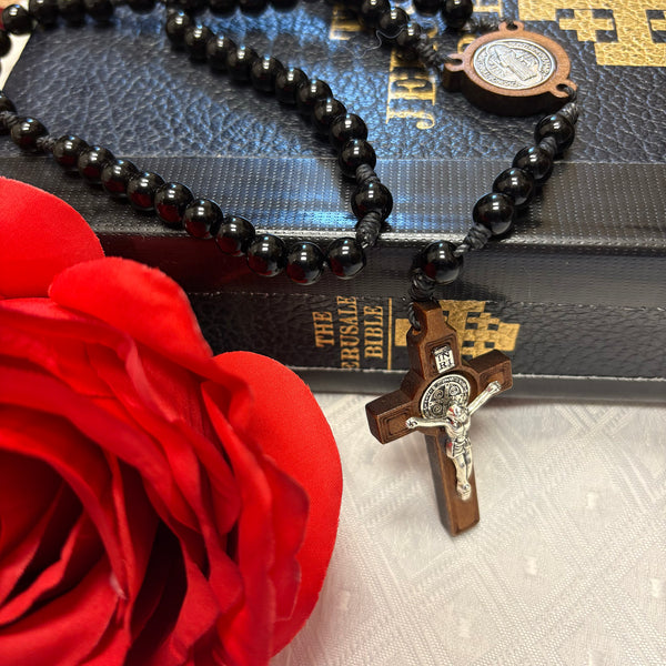 Black Beaded Rosary
